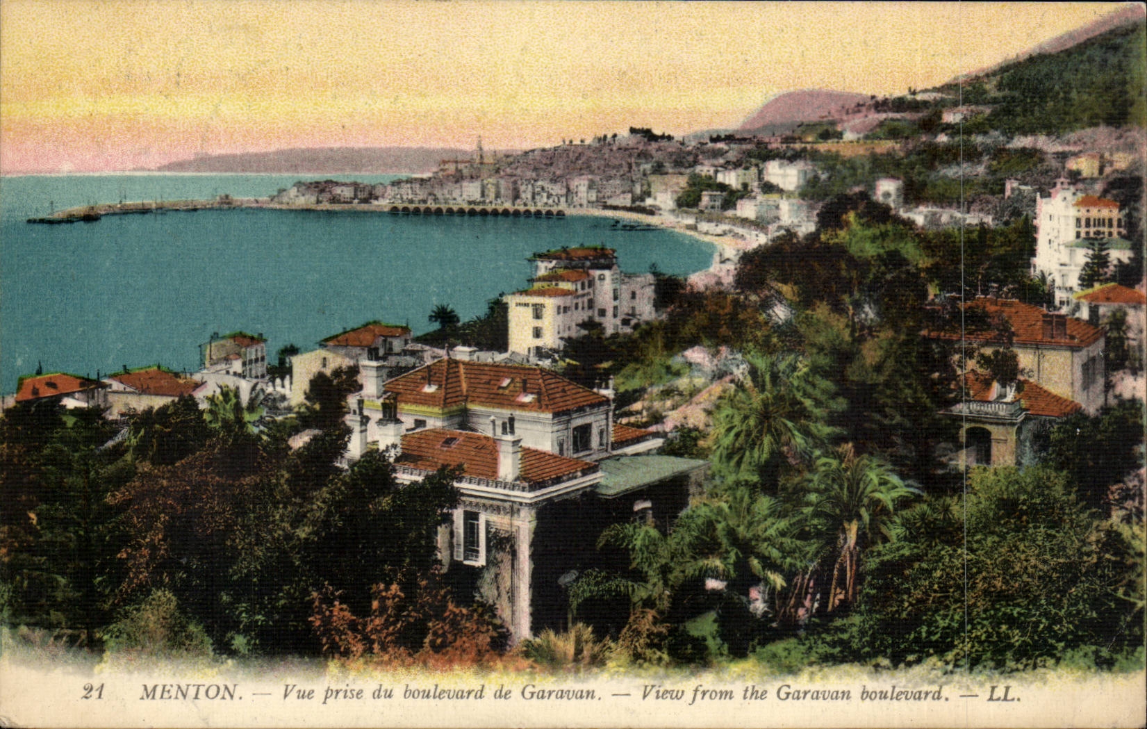 Menton CPA Vue prise du boulevard de Garavan 