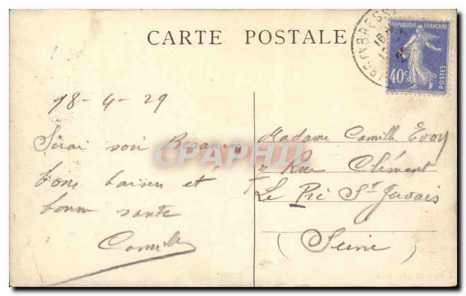 Bourg CPA Avenue d'Alsace Lorraine et rue lalande — Rückseite