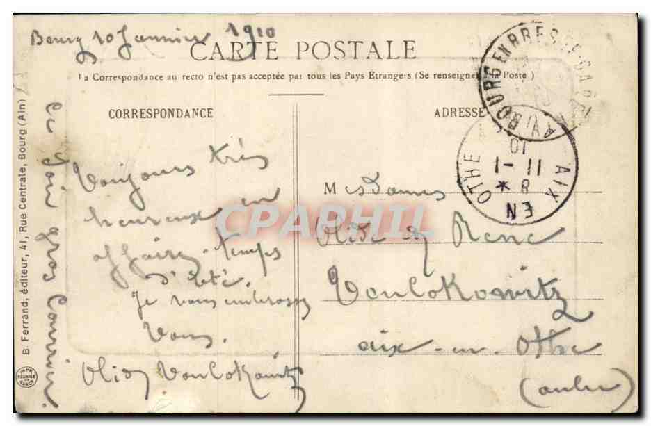 Bourg - Vue Générale — B. Ferrand, éditeur, n° 11 — Reverso