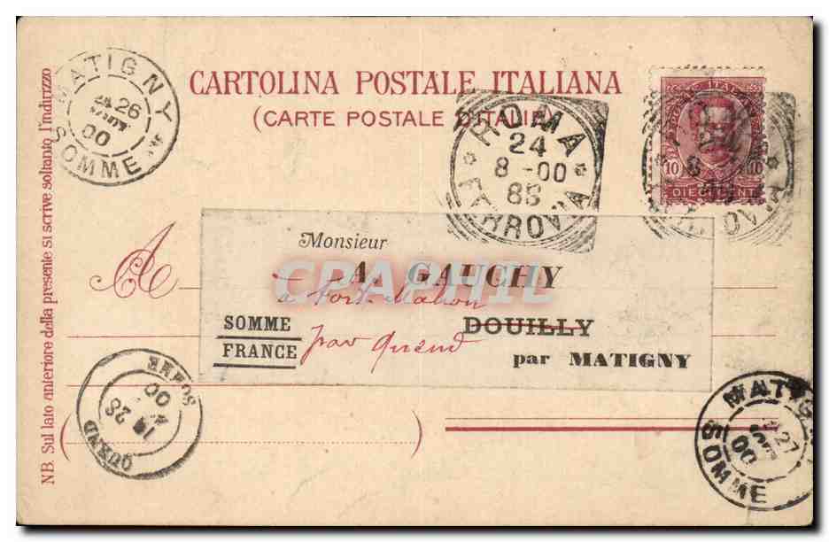 Italia - Italy - Italie - Roma - Rome - Tempio della Fortuna Virile - Mosieur Gauchy - CPA  — Rückseite
