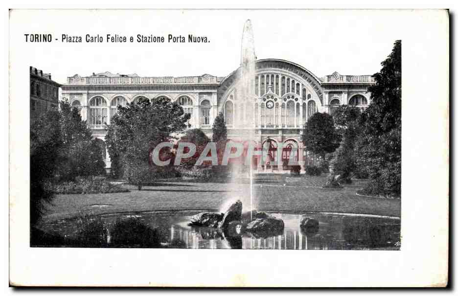 Italia - Italy - Italie - Torino - Piazza Carlo Felice e Stazione Porta Nuova - CPA 