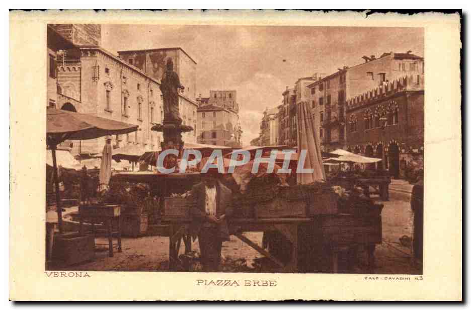 Italia - Italy - Italie - Verona - Piazza Erbe - CPA 