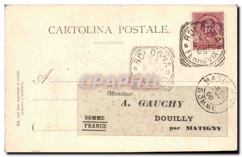 Italia - Italy - Italie - Bologna - Monumento a Garibaldi - CPA  — Rückseite