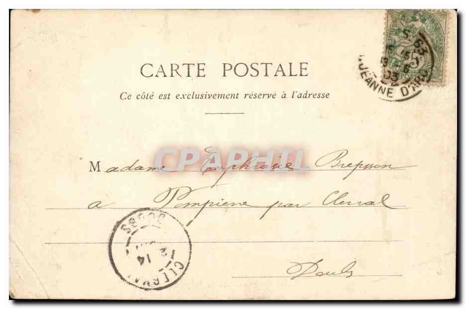 Paris CPA Place de la Republique — Verso