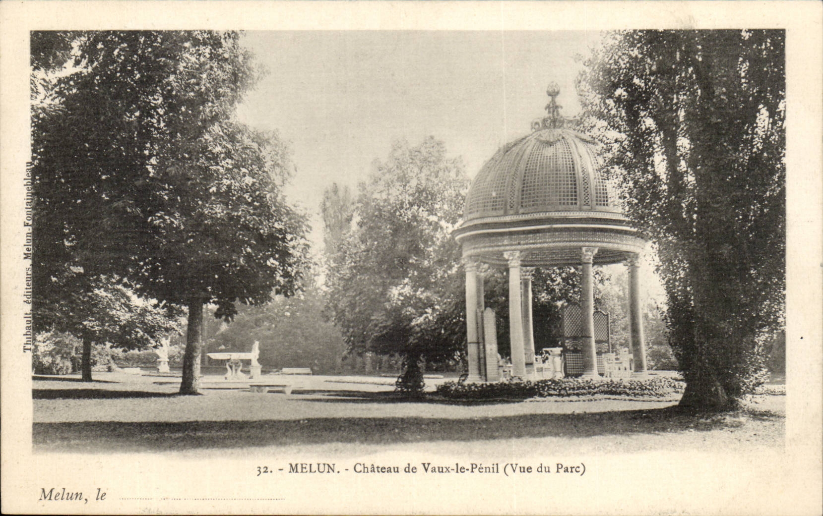 Melun, le Château de Vaux-le-Pénil — Vue du Parc — éditeur Thibault, Melun