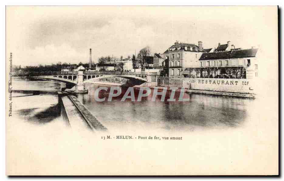Melun CPA Pont de fer vue amont