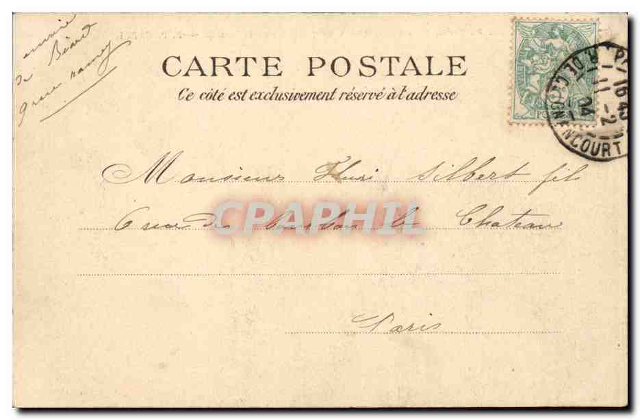 Paris CPA L'arc de triomphe du CArrousel et ajrdin des Tuileries — Rückseite