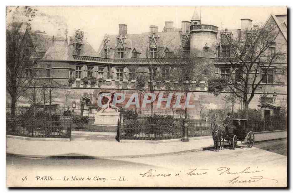 Paris CPA Musee de Cluny (caleche)