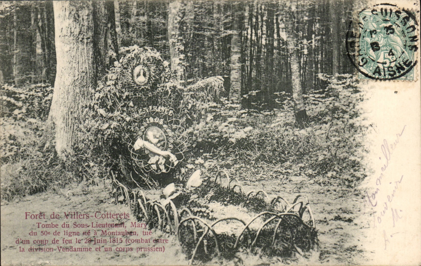 Forêt de Villers-Cotterets — Tombe du Sous-Lieutenant Mary — Édition 'Trianon' No. 1712
