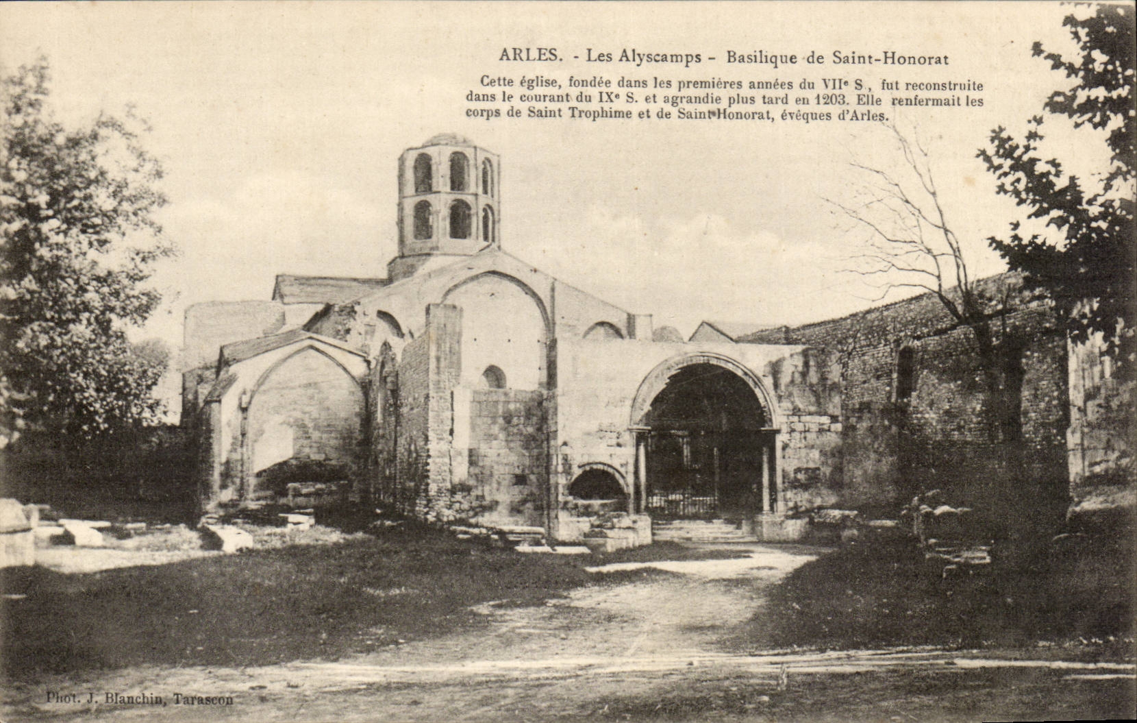 Arles CPA Les Alyscamps Basilique de St Honorat