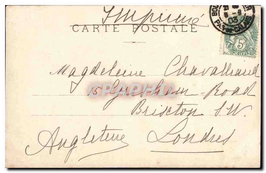 Victor-Emmanuel III, Roi d'Italie — Paris, Juillet 1903 — B.60 — Verso