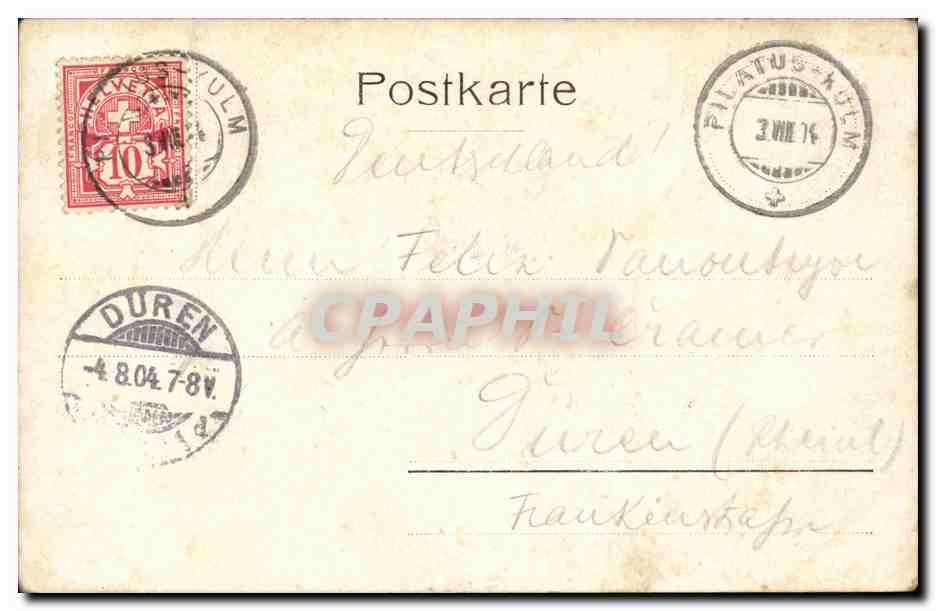 Suisse CPA Pilatus Mondnacht — Rückseite