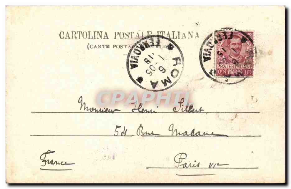 ITalie Italia Roma CPA Via Nazionale Palazzo delle Belle Arti — Rückseite