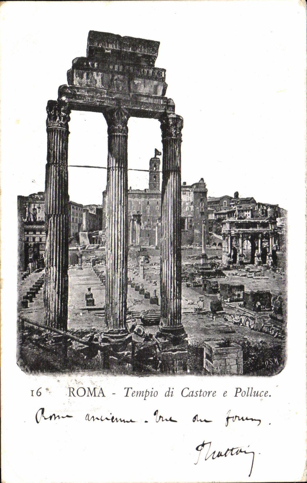 ITalie Italia Roma CPA Tempio di Castore e Polluce