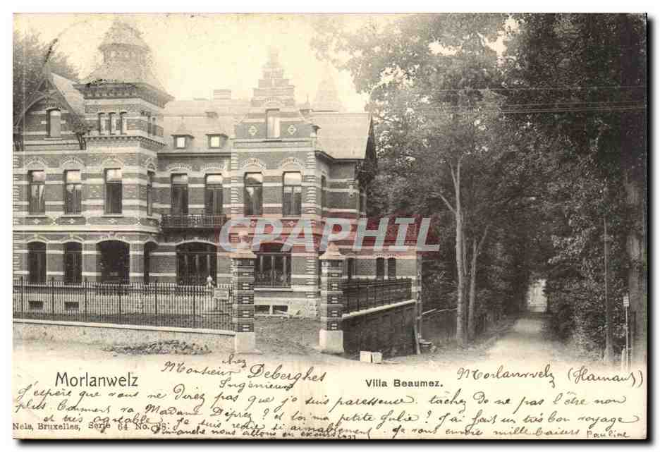 Belgie Belgique CPA Morlanweiz Villa Beaumez