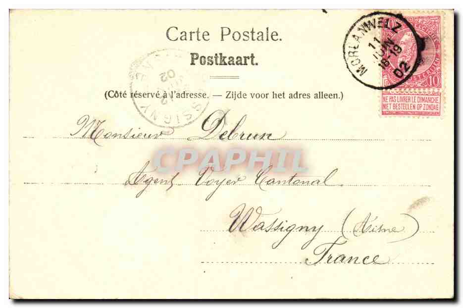 Belgie Belgique CPA Morlanweiz Villa Beaumez — Back