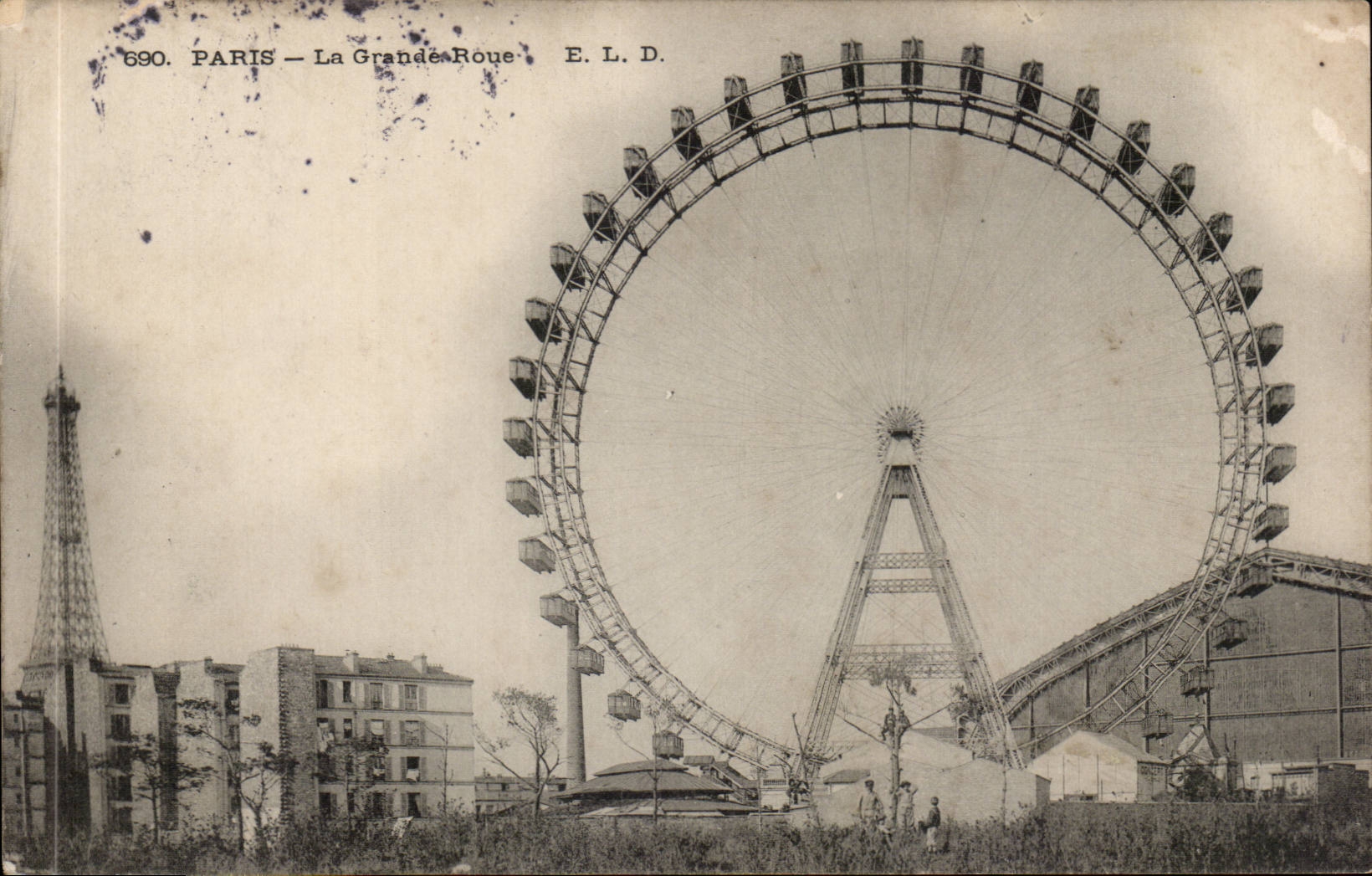 Paris CPA La grande roue (Tour Eiffel tower)