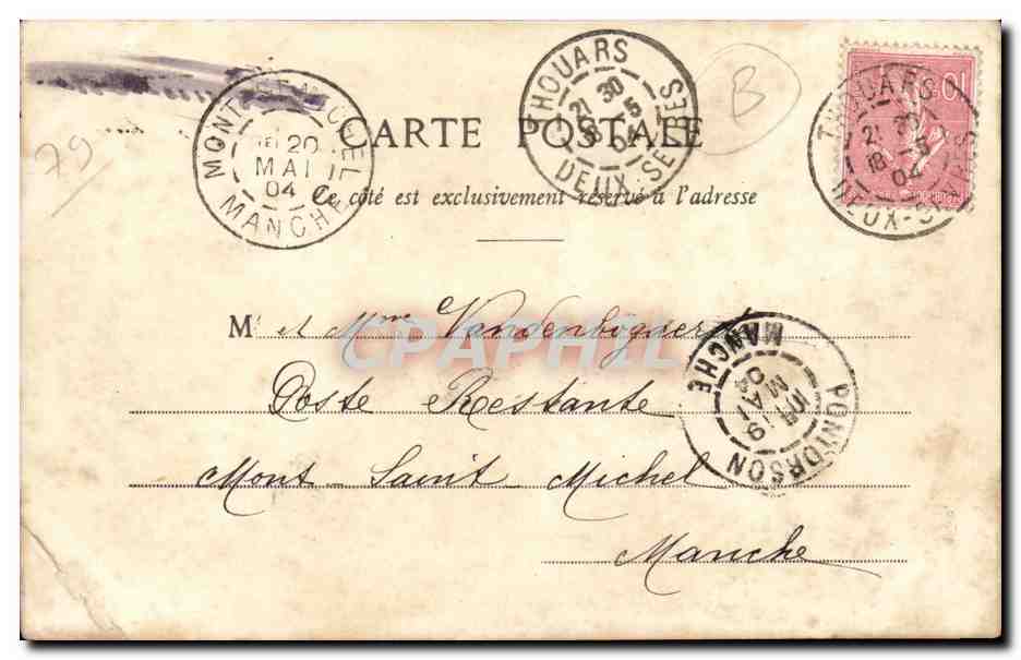 Thouars CPA Le chateau et vue du Thouet — Rückseite