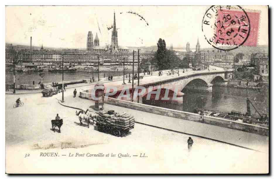 Rouen CPA LE pont Corneille et les quais