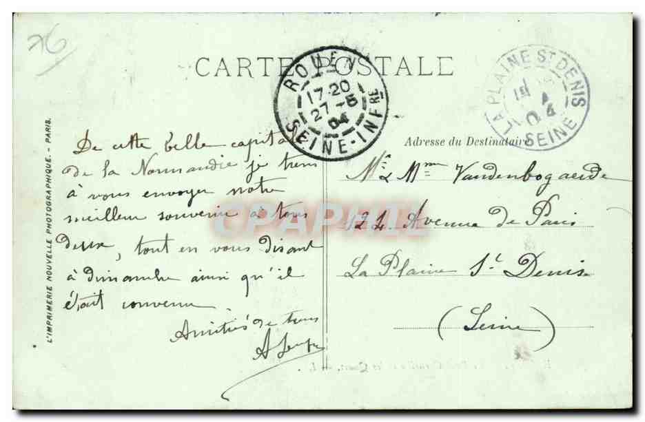 Rouen CPA LE pont Corneille et les quais — Verso