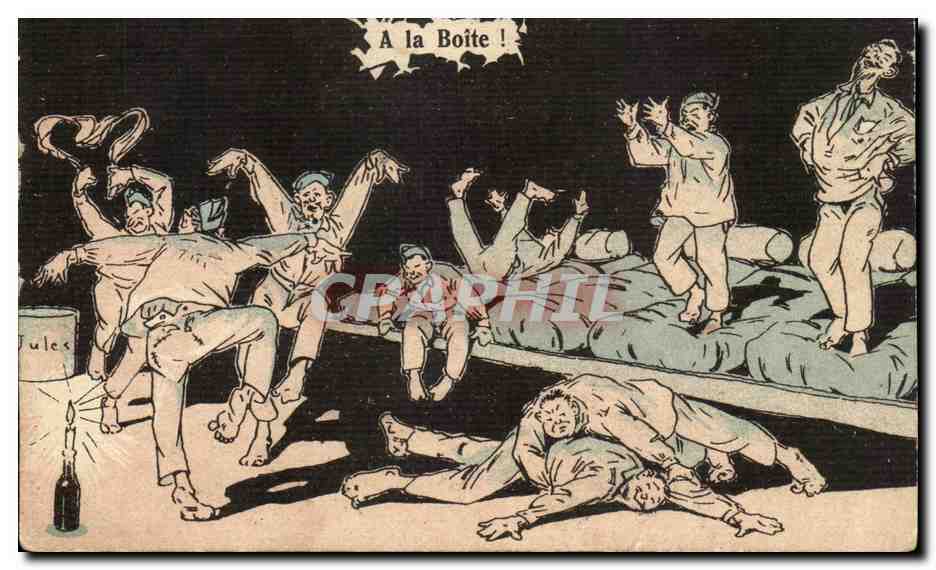 Soldats en pleine nuit — A la Boîte ! — Jules