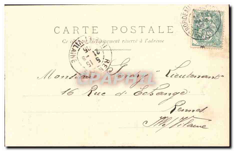 Bordeaux CPA Porte St Julien — Verso