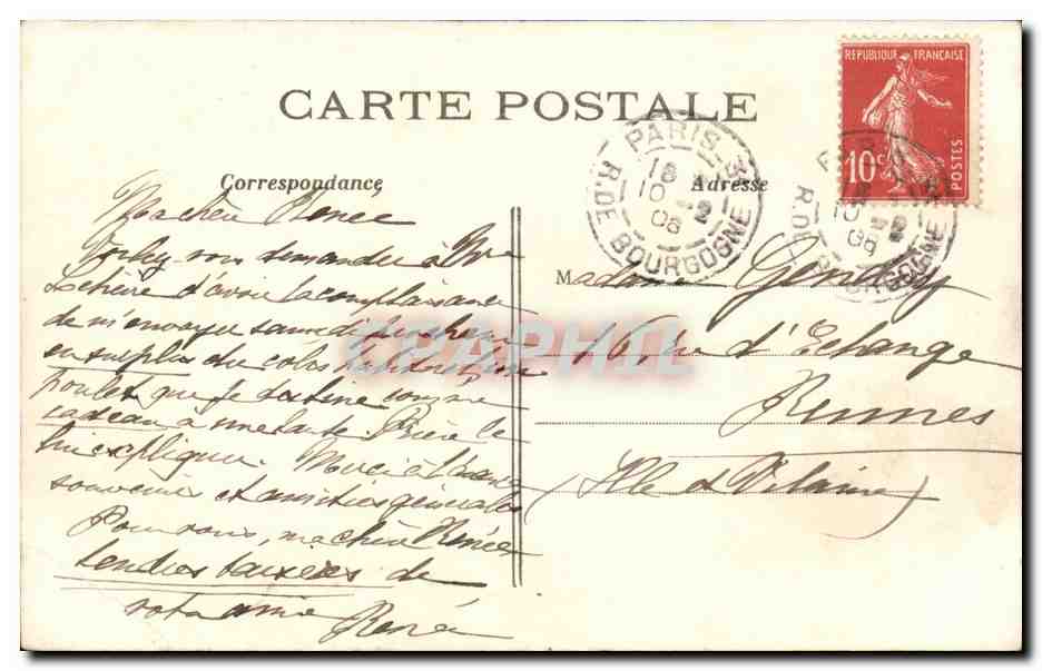Paris CPA Rue de la Paix — Rückseite