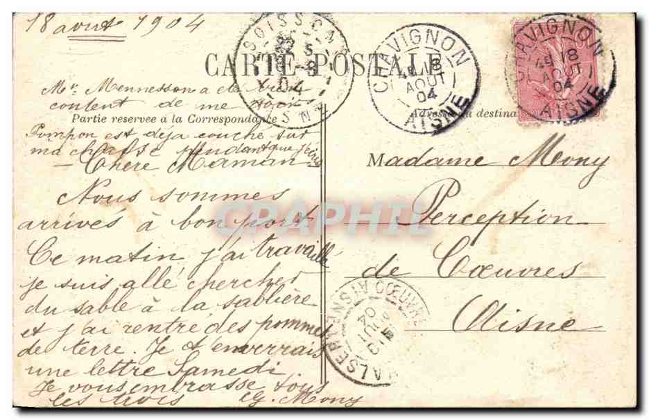 La Ferte-Milon — Vieux Château — La Tour du Roi — Phototypie A. Rep et Filliette à Château-Thierry — Collection R. P. — Rückseite