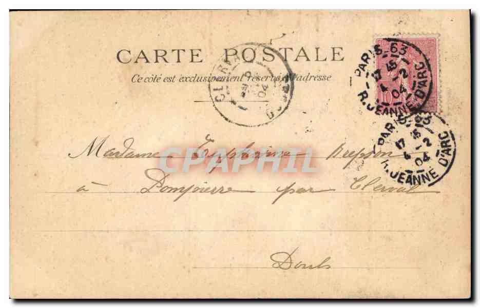 Paris CPA Eglise Sainte Anne — Verso