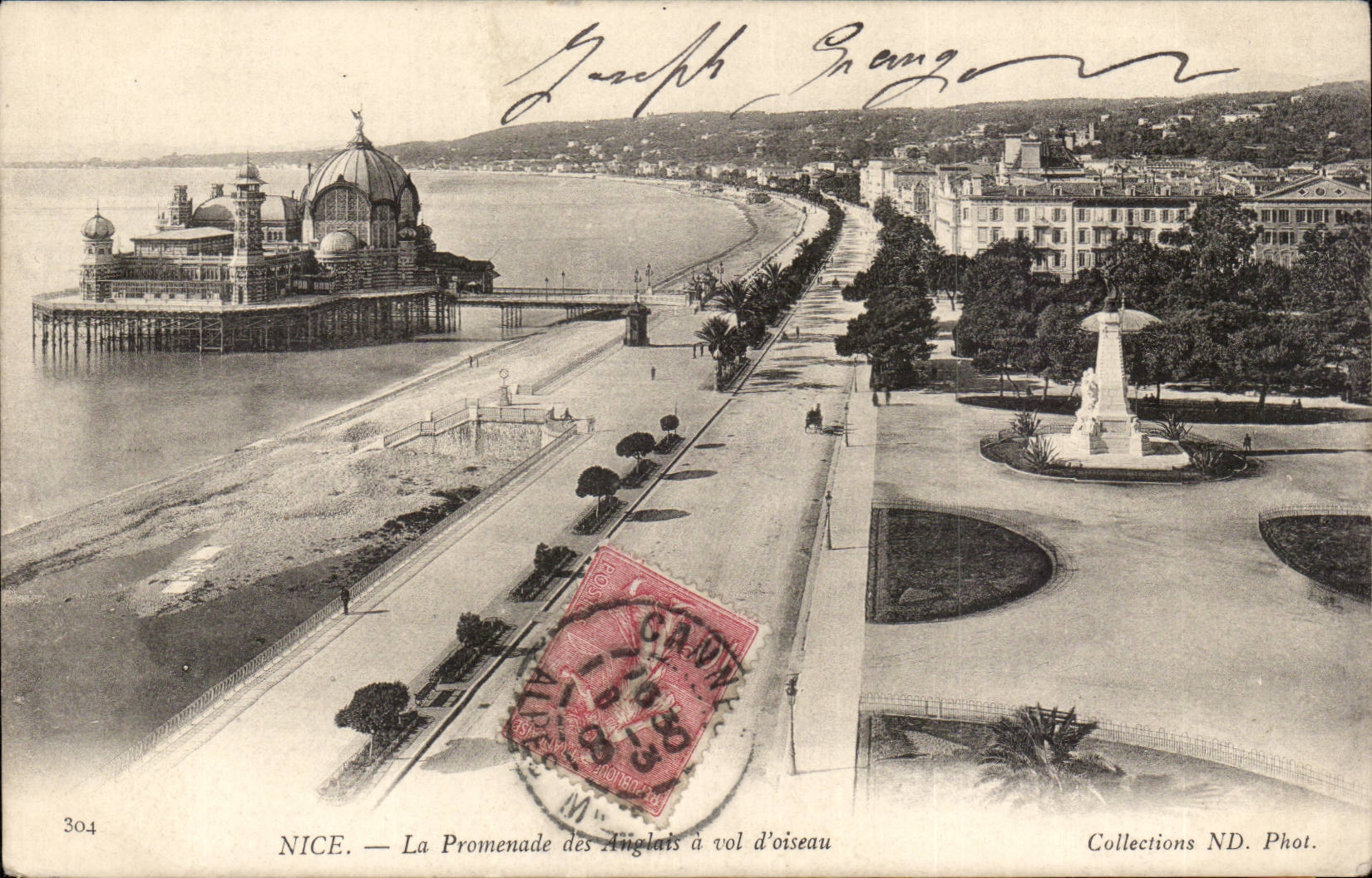 Nice CPA La promenade des anglais a vol d'oiseau