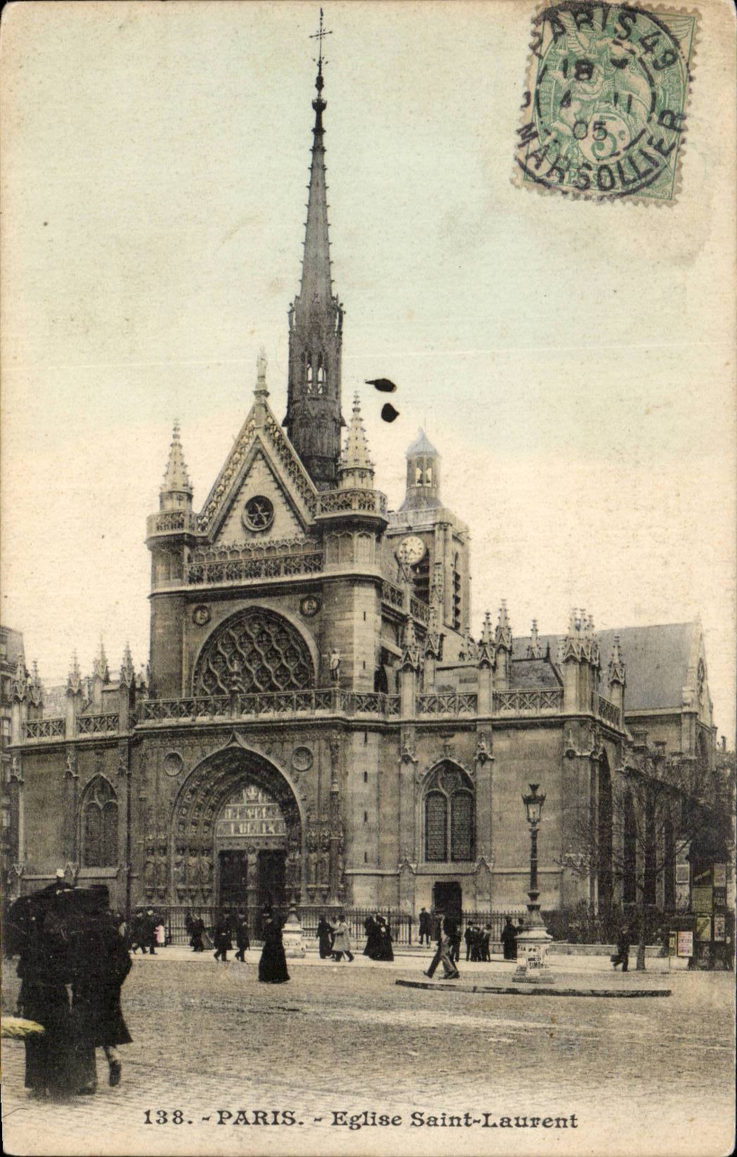 Paris CPA Eglise Saint Laurent