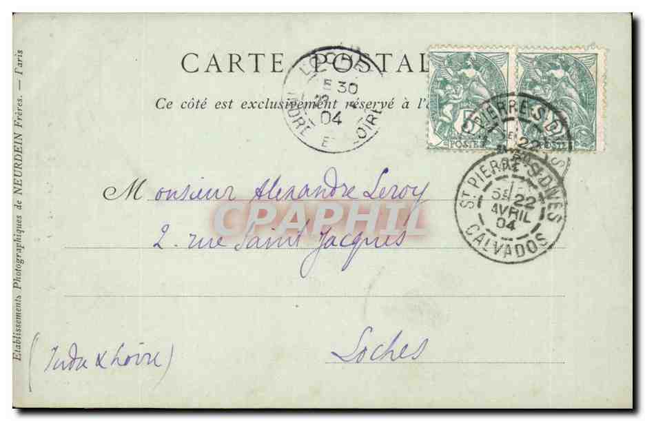Saint Pierre sur Dives - L'Eglise - CPA  — Verso