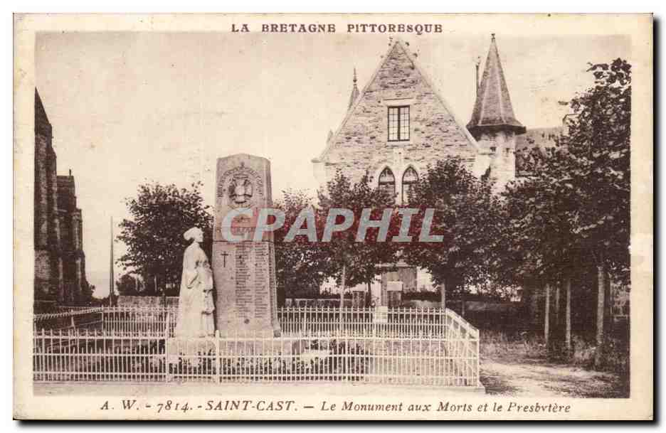 Saint-Cast — Le Monument aux Morts et le Presbytère — A.W. - 7814