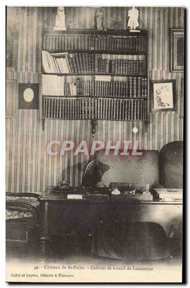 Schloss St-Point - Lamartines Arbeitszimmer — Calliot et Luyton, Verleger in Tramayes, Nr. 49