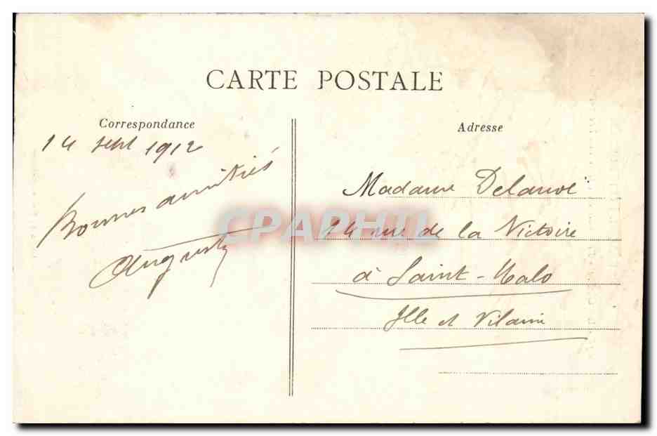 La Chèze - Das alte Hotel des Drei-Säulen — Sammlung A. Waron, St-Brieur — Rückseite