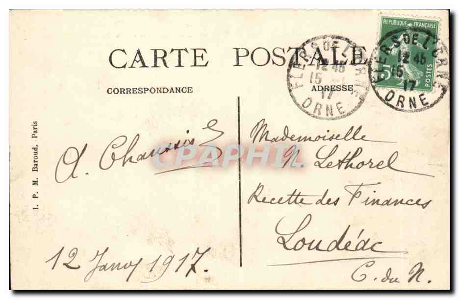 Flers - L'Hotel de Ville et le Grand Etang - CPA  — Rückseite