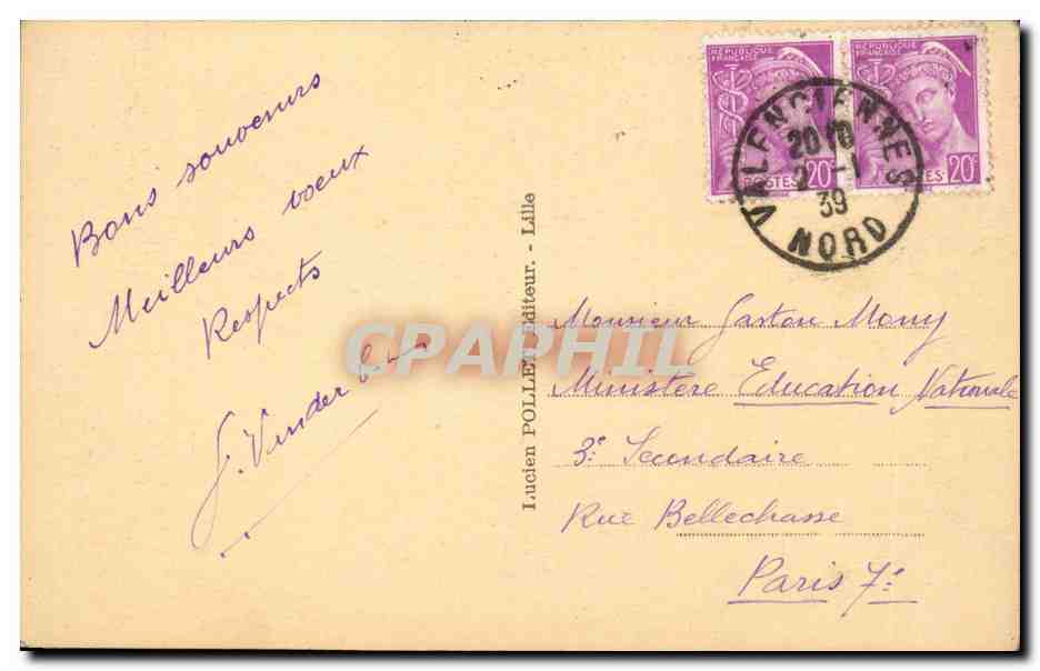 Valenciennes - Jardin Froissart - CPA  — Back