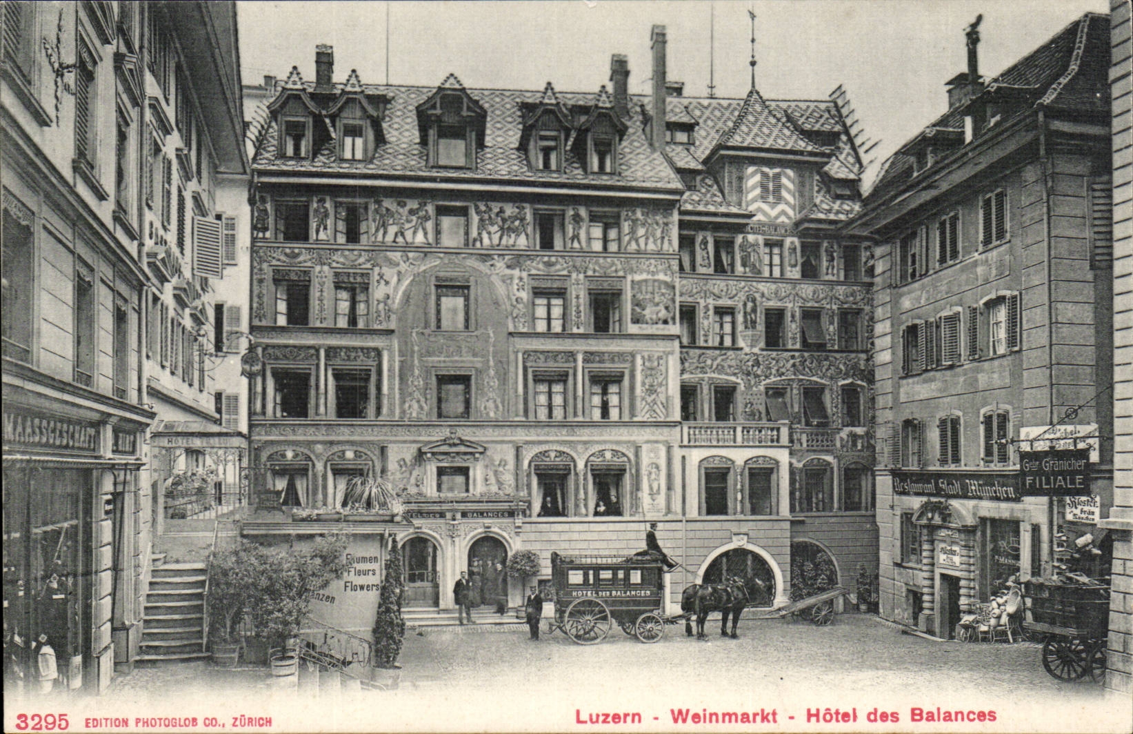 Suisse - Schweiz - Luzern - Weinmarkt - Hotel des Balances - CPA 
