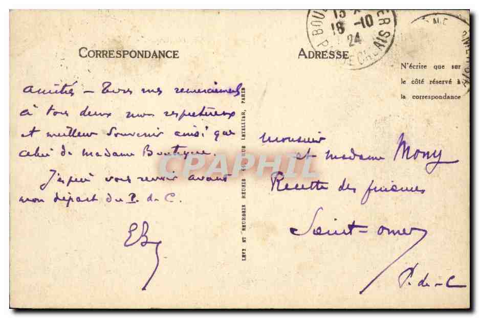 Boulogne-sur-Mer — La Colonne de la Grande Armée — NG, n°273 — Verso