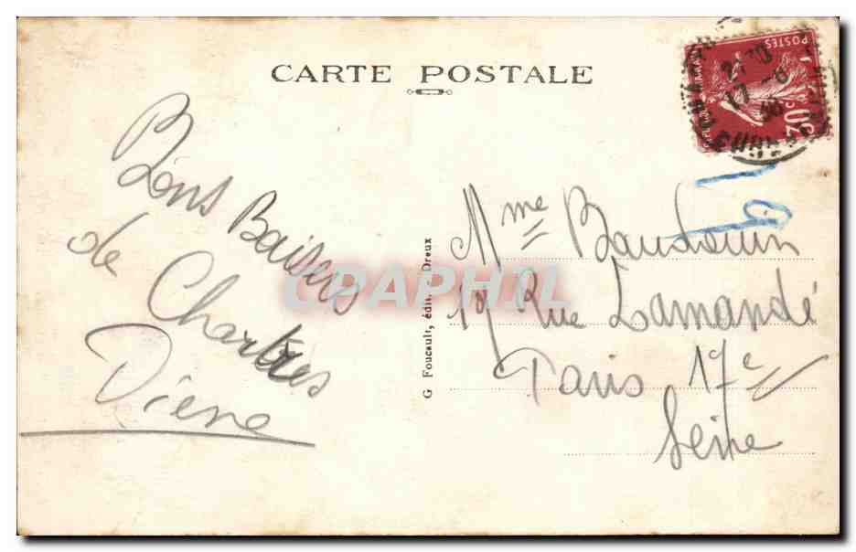 Chatres - La Cathedrale - - CPA  — Rückseite