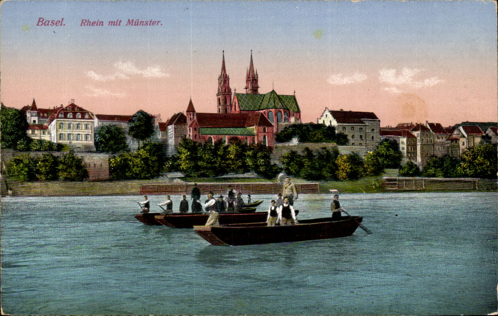 Suisse CPA Basel Rhein mit Munster