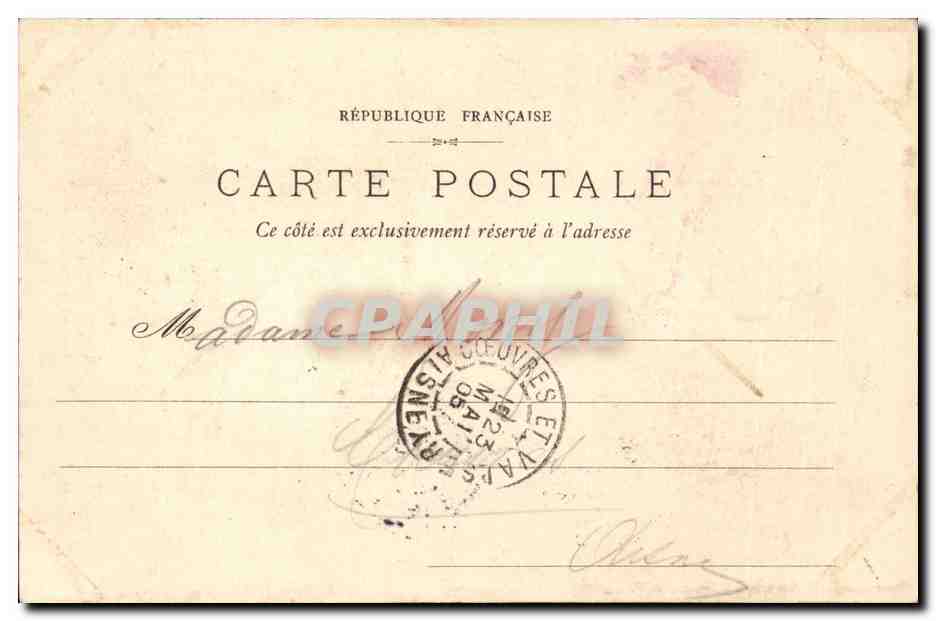 CPA Chateau de Compiegne Chambre a coucher de marie Antoinette — Rückseite