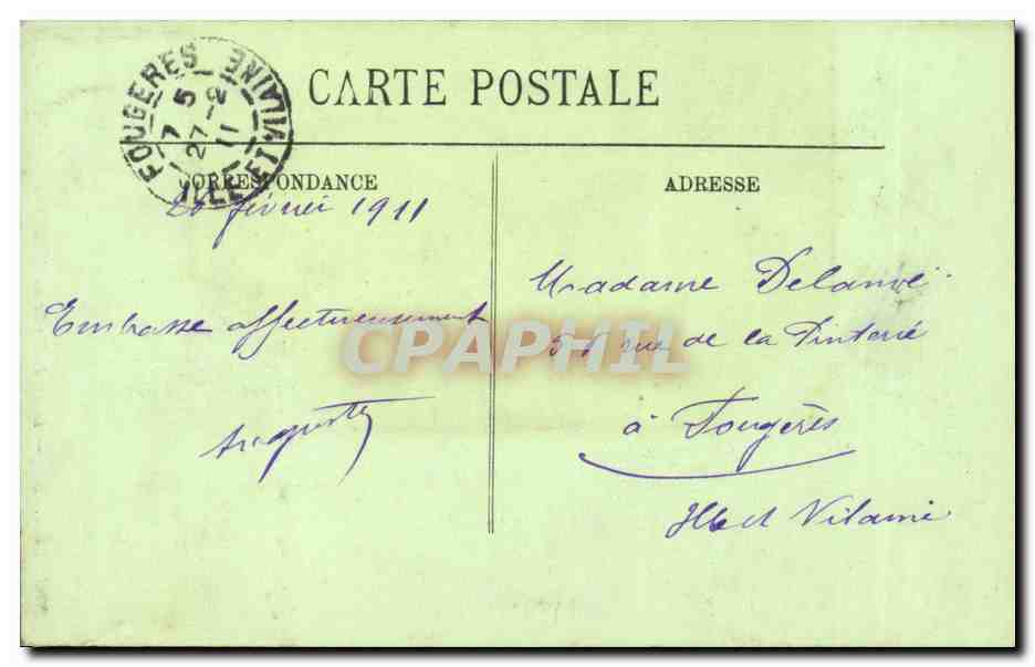 Le Mans — Détail du Porche occidental de la Cathédrale — Éditeur F. J. Mancaise, n° 68 — Verso
