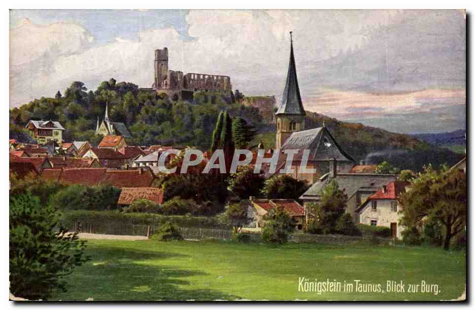 Allemagne - Deutschland - koenigstein im Taunus - Blick zur Burg - CPA 