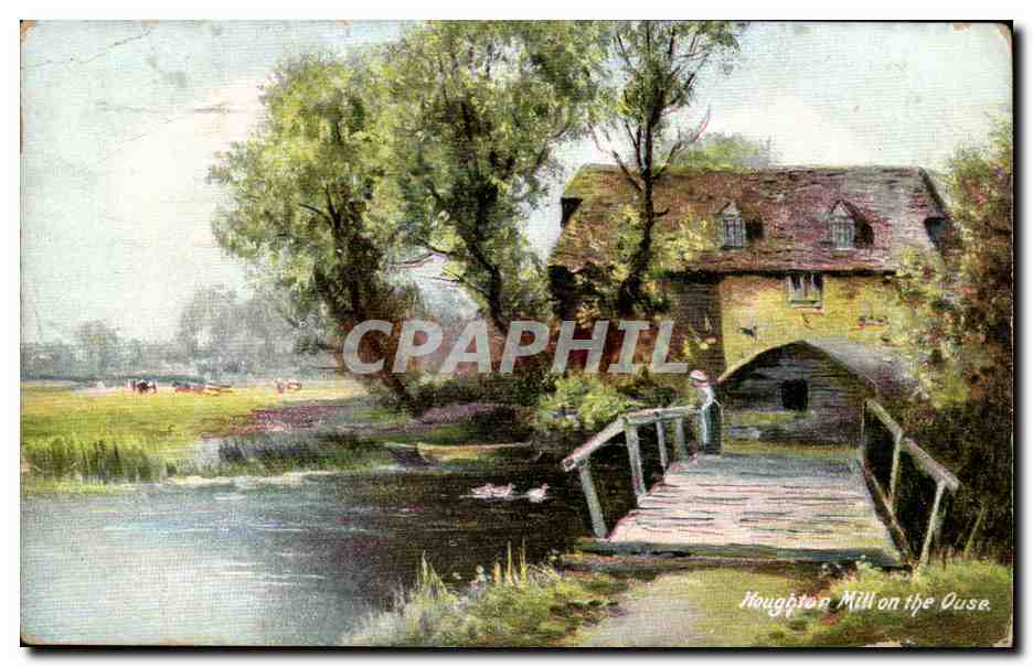 Grande Bretagne Great Britain CPA Hougthon Mill on the Ouse (moulin)