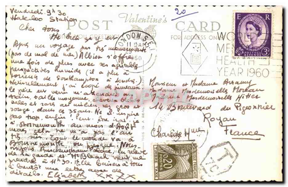 Grande Bretagne Great BRitain CPA The river Thames showing Westminster abbey and the houses of Parliament london Londres — Rückseite