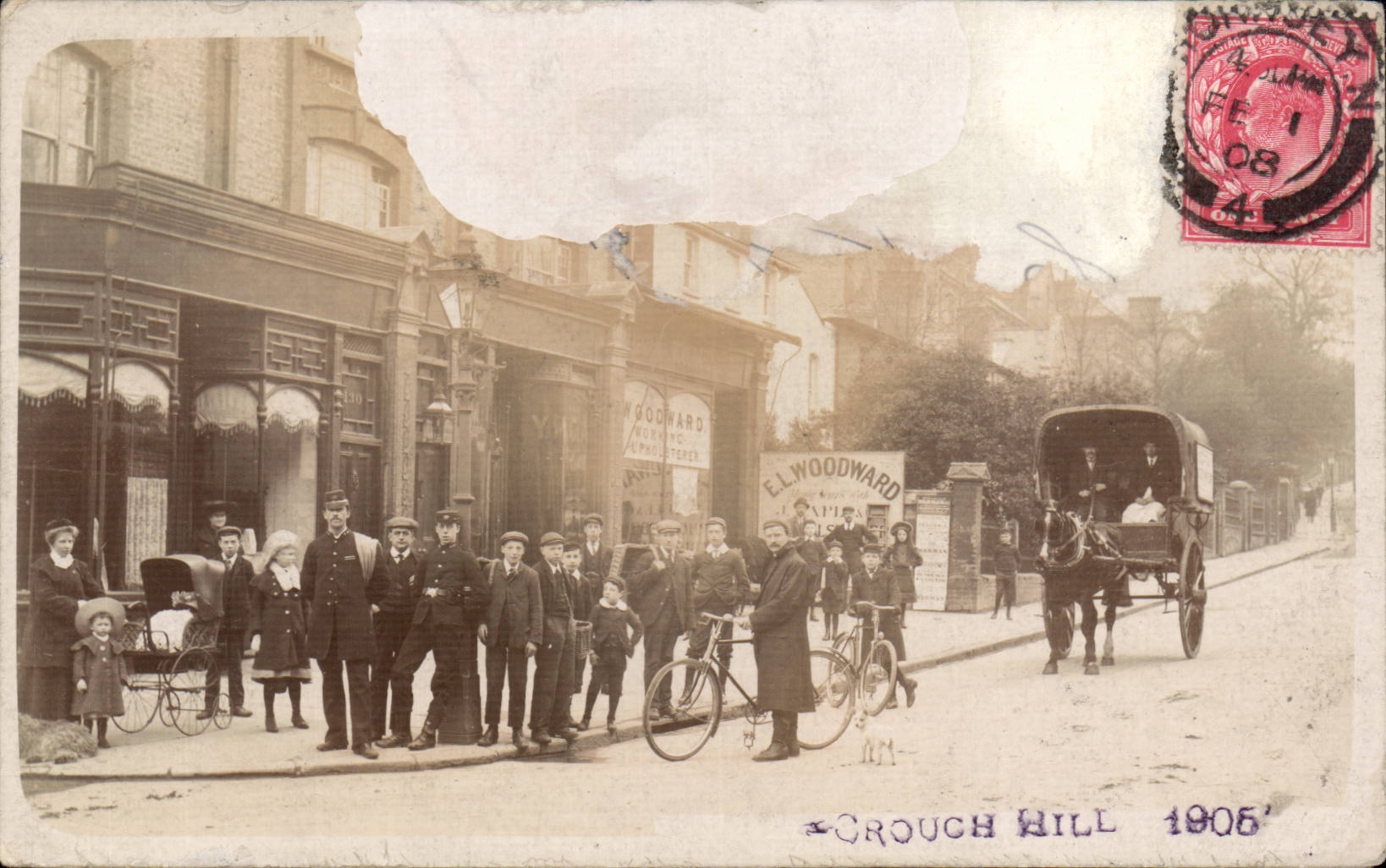 Grande Bretagne Great BRitain CARTE PHOTO Crouch Hill 1905 