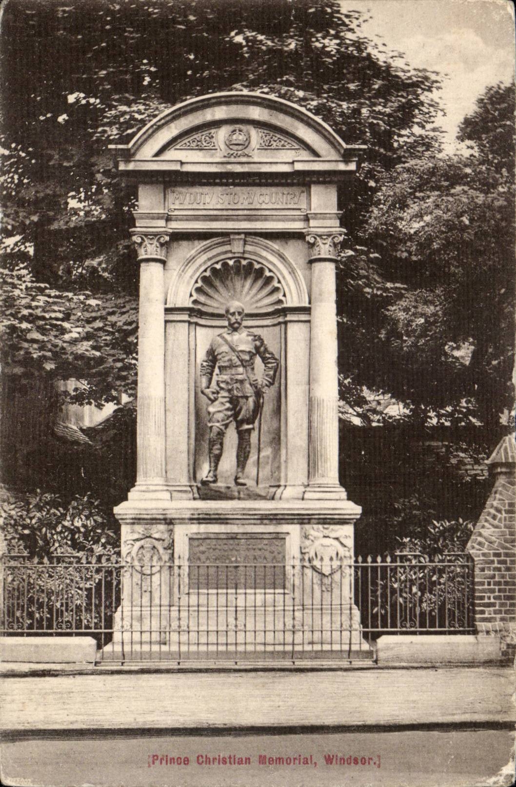 Prince Christian Memorial, Windsor — statue d'un homme en uniforme — H. G. Stone, Stone's Royal Copyright Series
