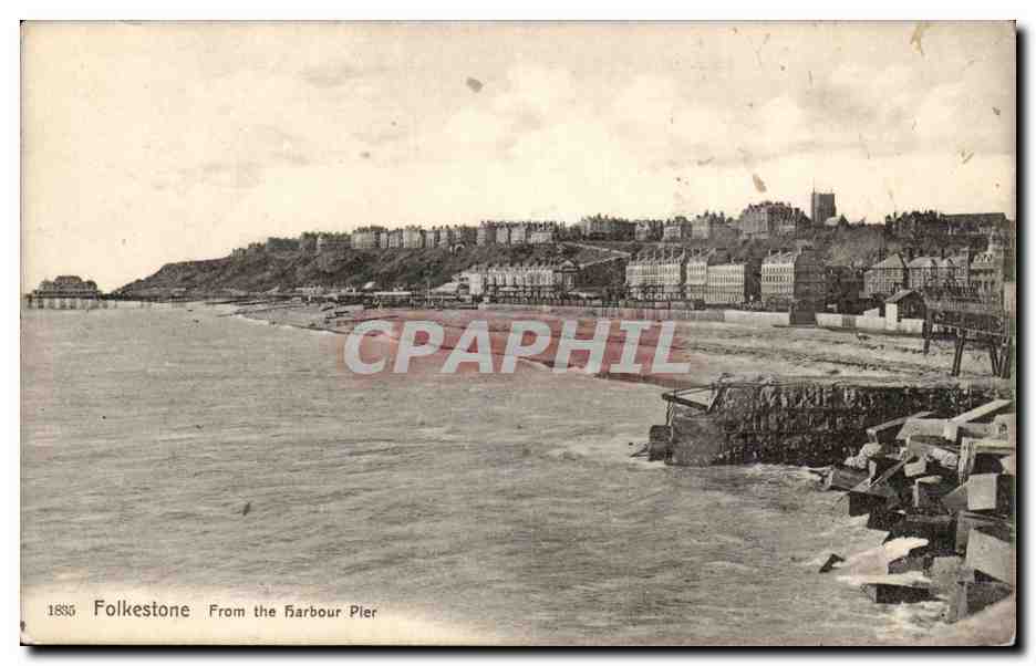 Grande Bretagne Great BRitain CPA Folkestone From the harbour pier