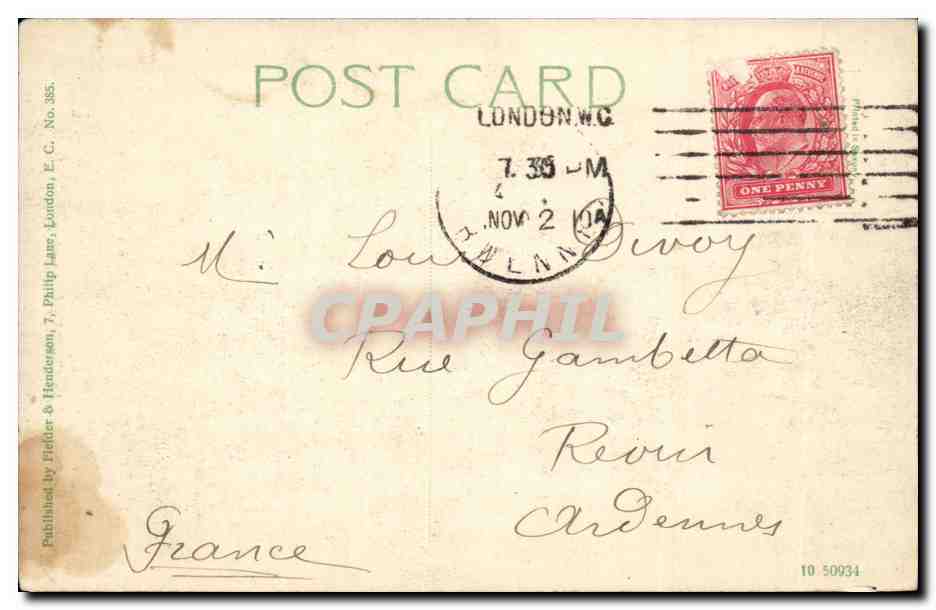 Grande Bretagne Great BRitain CPA The guildhall London Londres — Rückseite